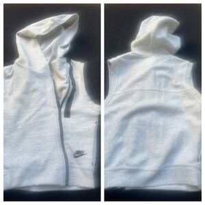 Nike Tech Fleece Vest Women's Hoodie Summit White-Heather-Black XS 689067-121